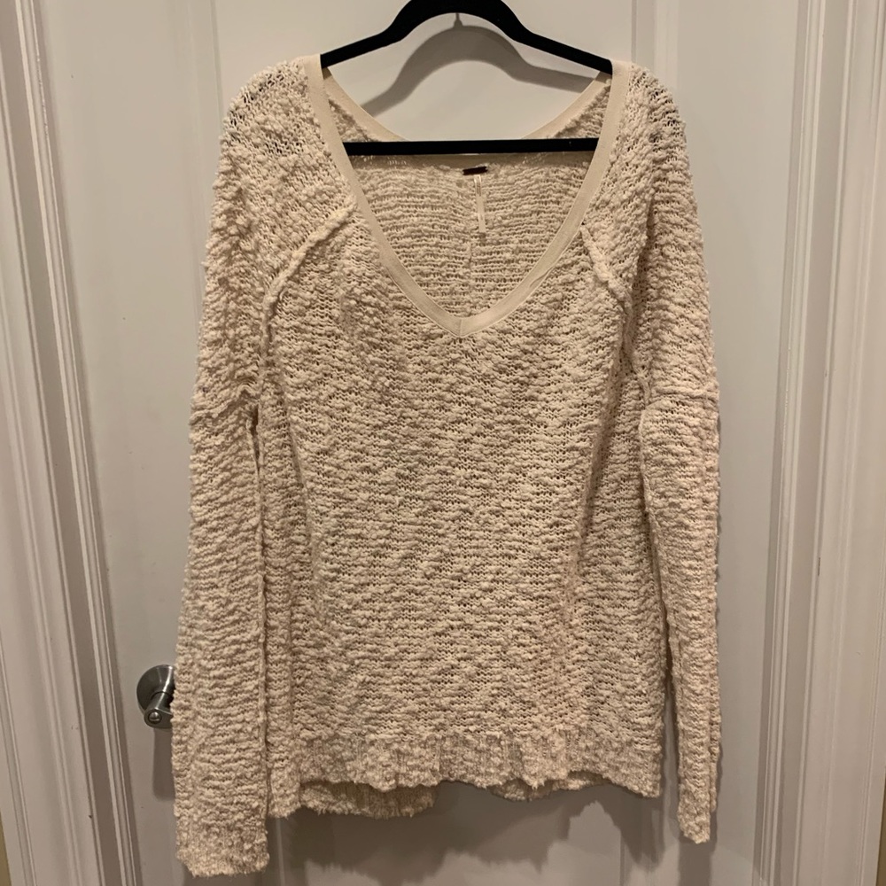 Free People Oversized Deep V Sweater